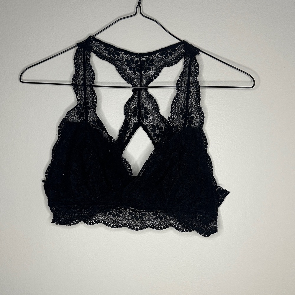Chic Black Lace Halter Bralette